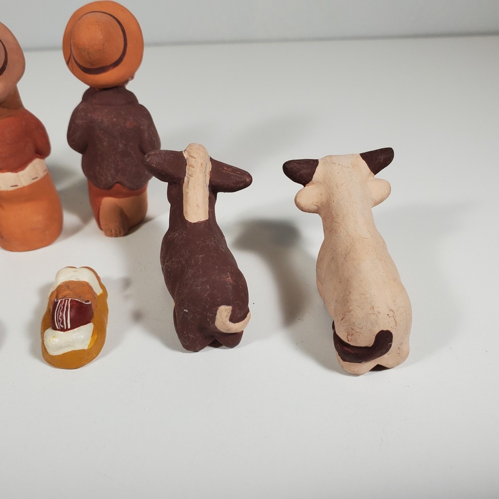 Peruvian Nativity 3" Figurines Hand Painted Clay Pottery Mini Folk Art Andean - Picture 9 of 10